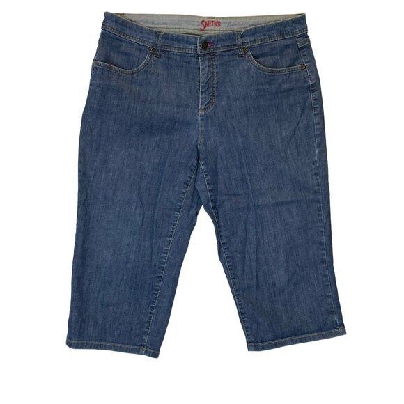 Vintage Smiths Workwear Jeans Calf Length Size 12 Womens 34 x 17 Embroidered - Picture 1 of 4